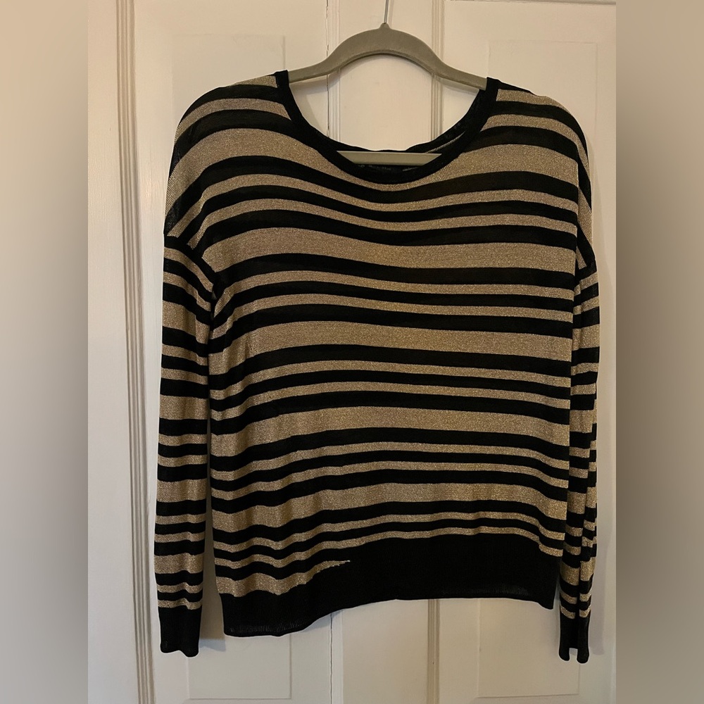 Rag & Bone metallic striped bateau top